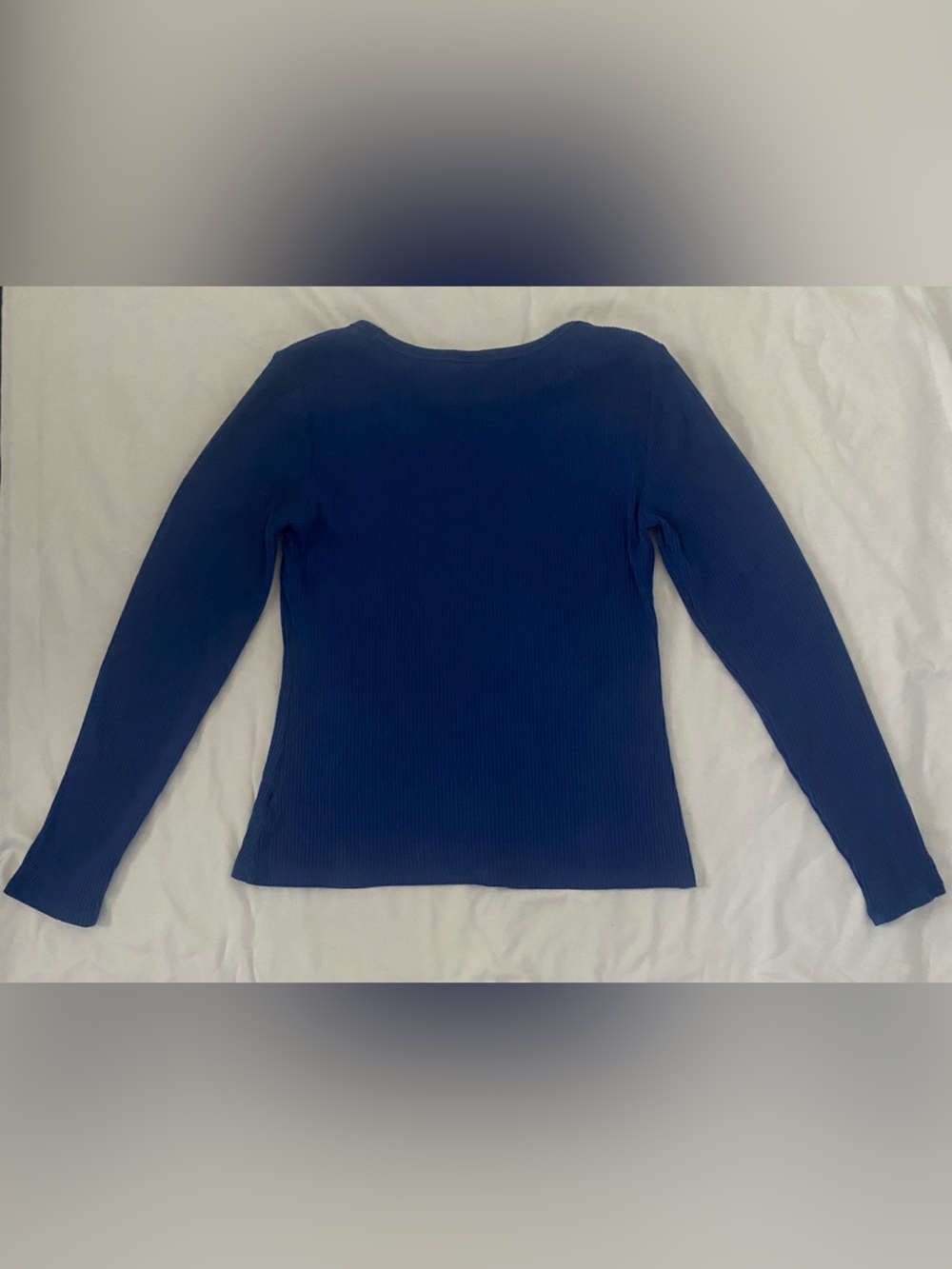 Old Navy Navy Ribbed Long Sleeve Women's Tee - Picture 2 of 7